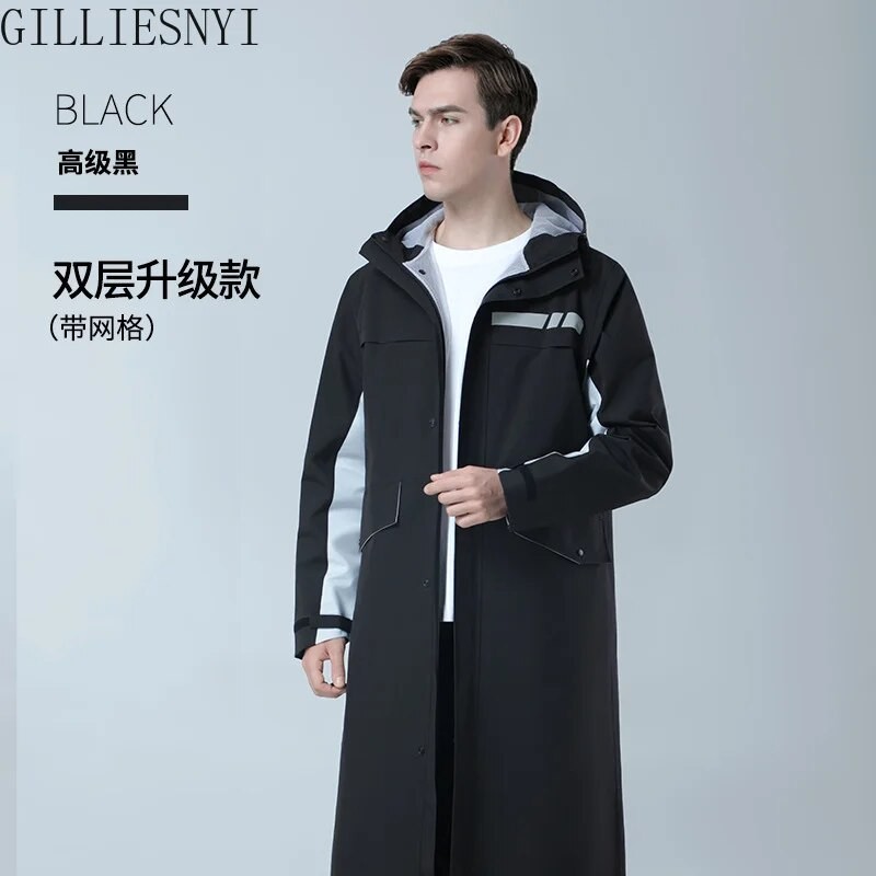 quality goods Fashion Commuter Raincoat Men Waterproof One Piece Poncho Outdoor Cycling Travel H