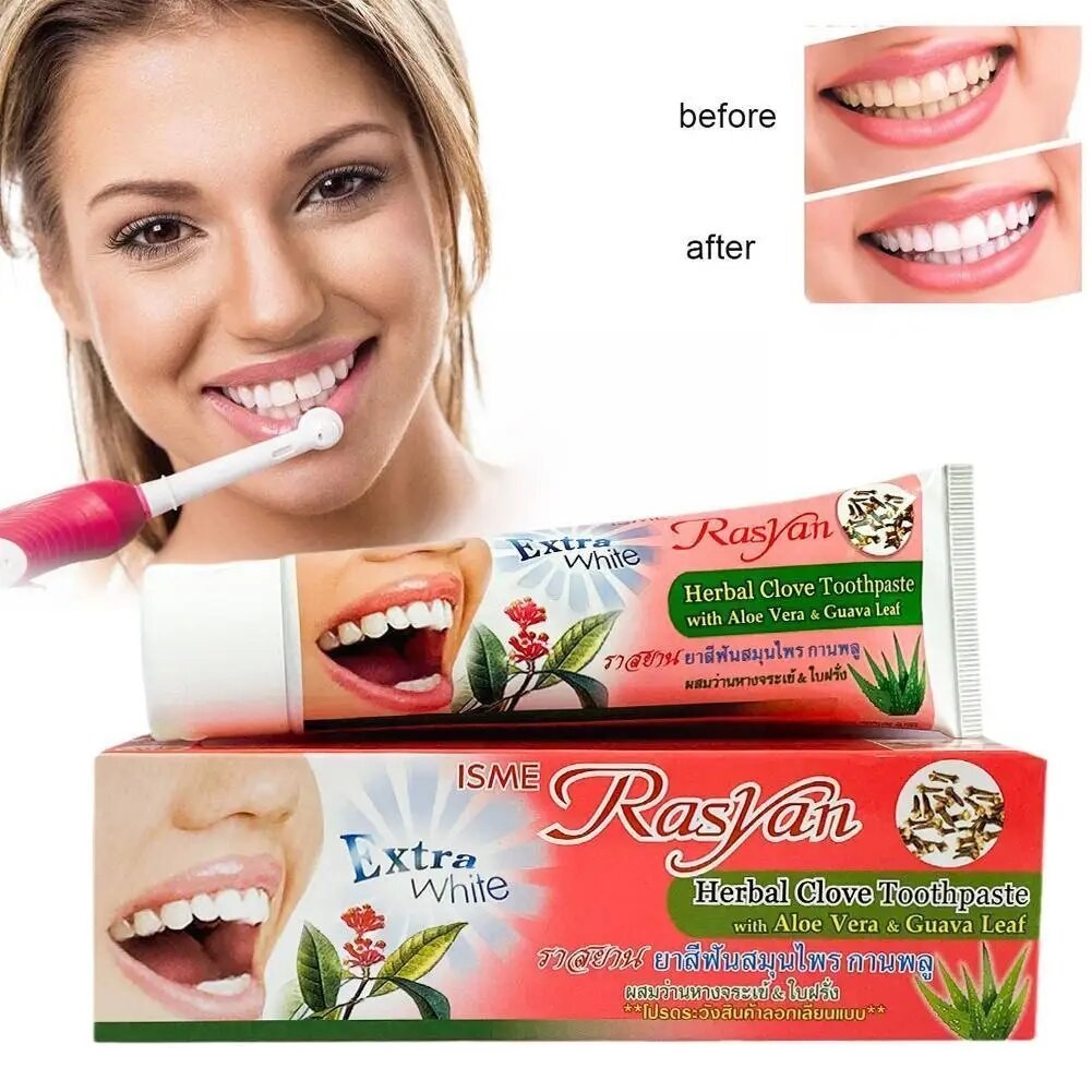 80b 100g ISME Rasyan Herbal Clove Toothpaste Teeth Whitening Dental