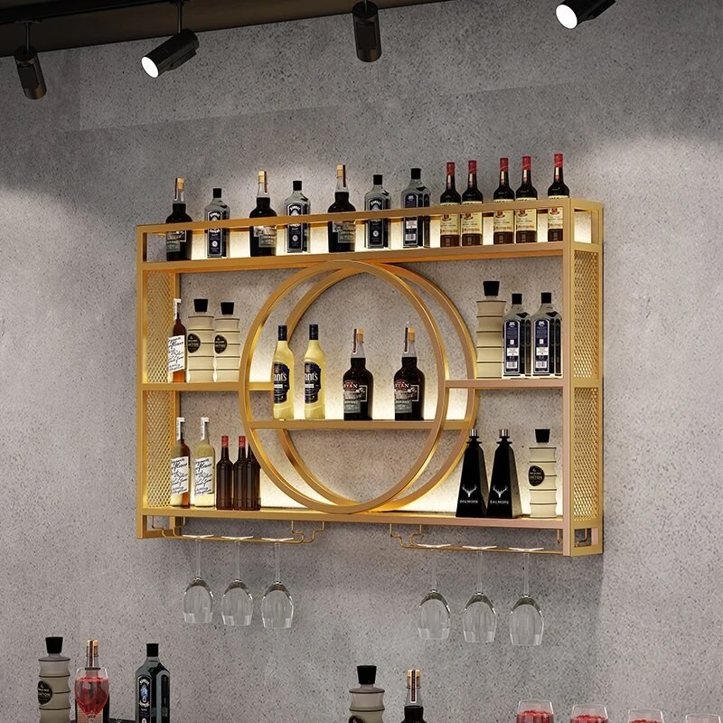 Unique Restaurant Hanging Wine Rack Corner Buffet Inverted Storage ...
