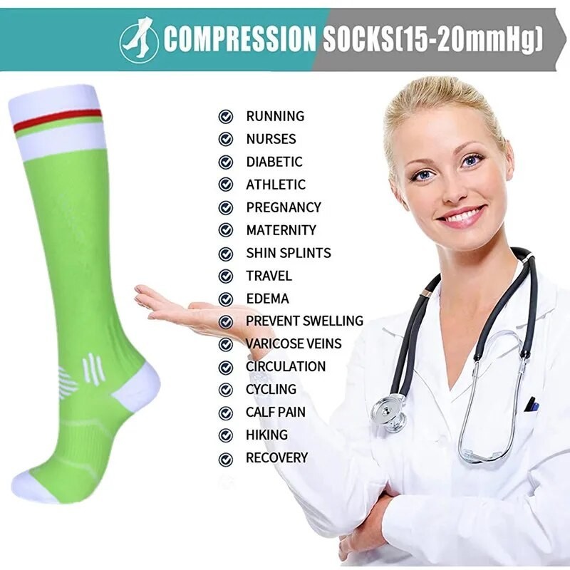 29u New Compression Socks Stockings Women And Men Best Medical Nursing Hiking Travel Flight So
