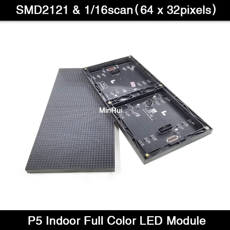 Indoor SMD2121 RGB / Full Color P5 LED Module 320x160mm 1/16scan 64x32 ...