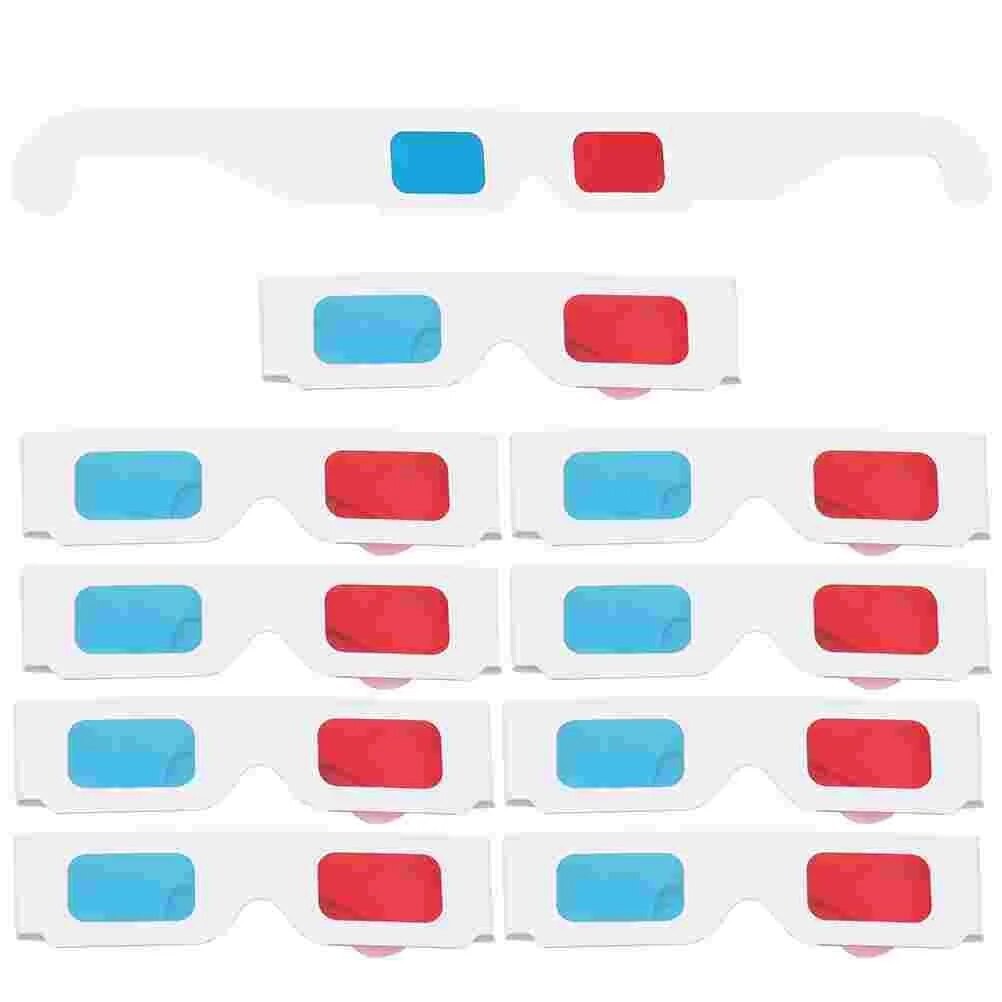 Red/Blue - 3D Anaglyph Cardboard Frame Glasses - Standard Quality - Wh