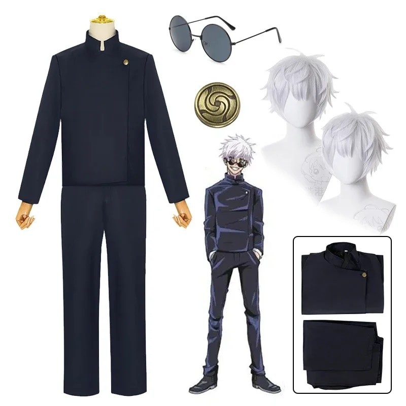 Anime Jujutsu Kaisen Gojo Satoru Cosplay Costume Uniform Wig Gojo ...