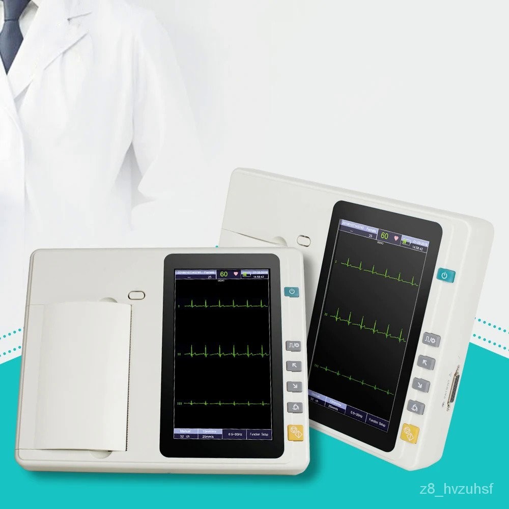 7’’ LCD Touch Screen Digital 3 Channel Electrocardiograph ECG/EKG ...