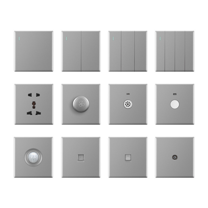 Luxury dimmer Universal European UK Grey high power PC 1/2/3 Gang 3 way ...