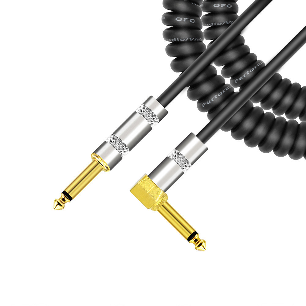 Curly Musical Instrument Audio Cable Cord 1/4 Inch para sa Electric ...