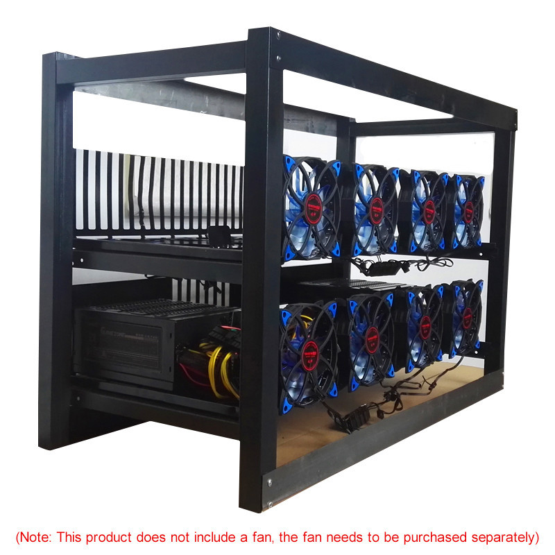8 GPU Graphics Card Rack Multi-Graphics Dual Power Supply Rack Chassis ...