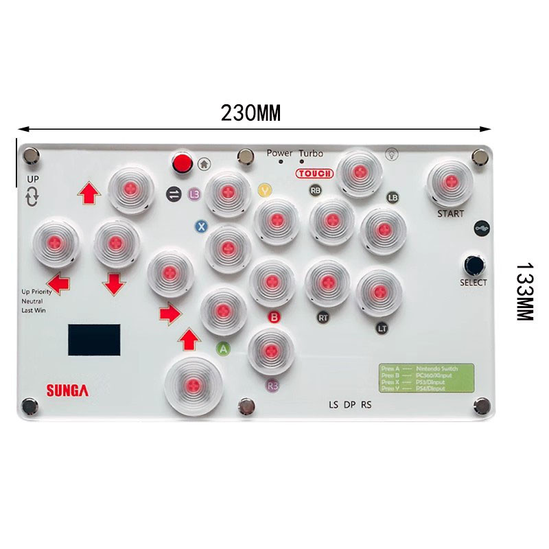 ☪SUNGA 17-Botton Mini Arcade Controller Fight Stick Gaming Controller ...