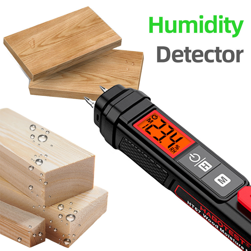 Digital Wood Moisture Meter Backlit LCD Display Moisture Reader Tester ...