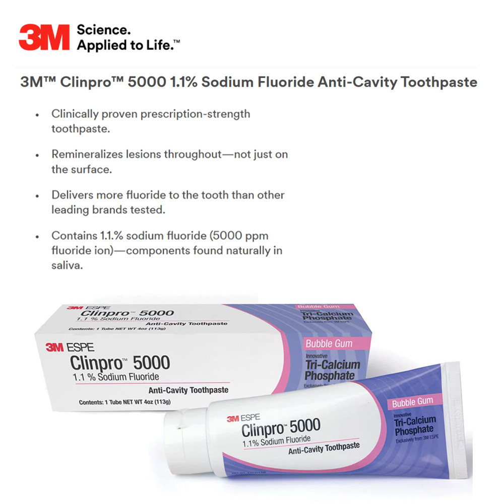 3M Clinpro 5000 Toothpaste Ppm Anti-Cavity Caries Prevent High Fluoride ...