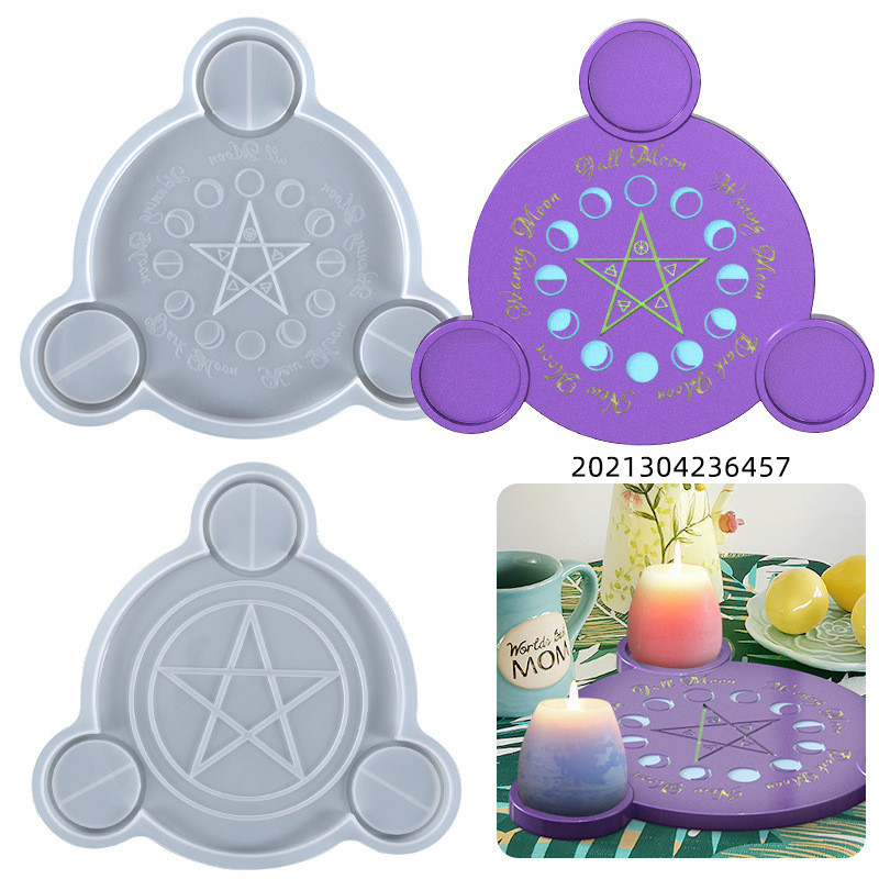 ☃Moon Phase Candle Holder Mold Astrology Tarot Card Fruit Food Tray ...