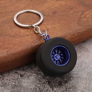 2024 New PVC Soft Rubber Car Tire Keychain Hanger Simulation