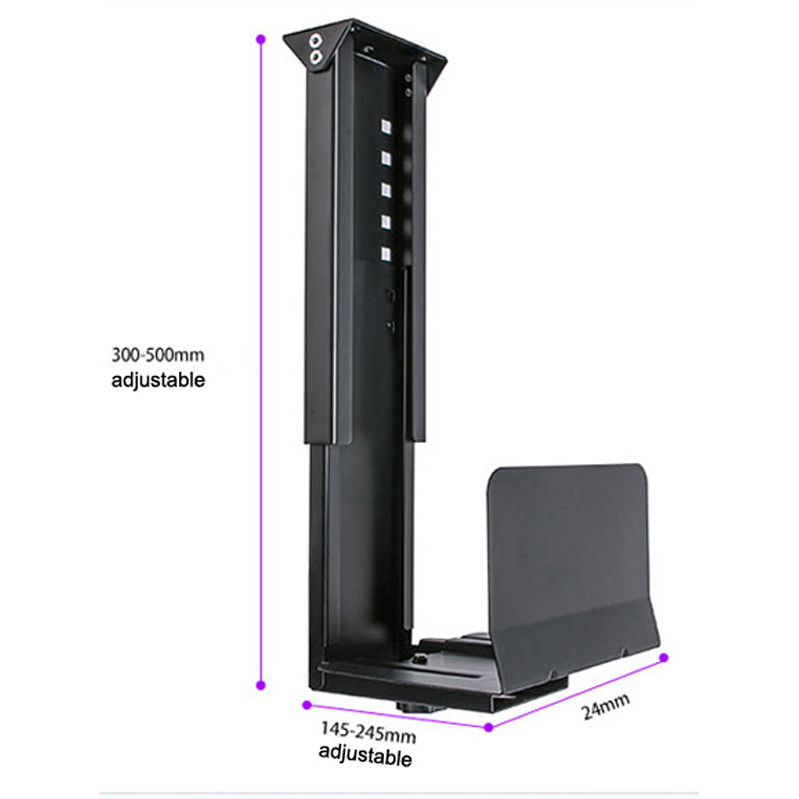 ☛Universal PC Case Holder Under Desk Wall Side CPU Stand Adjustable