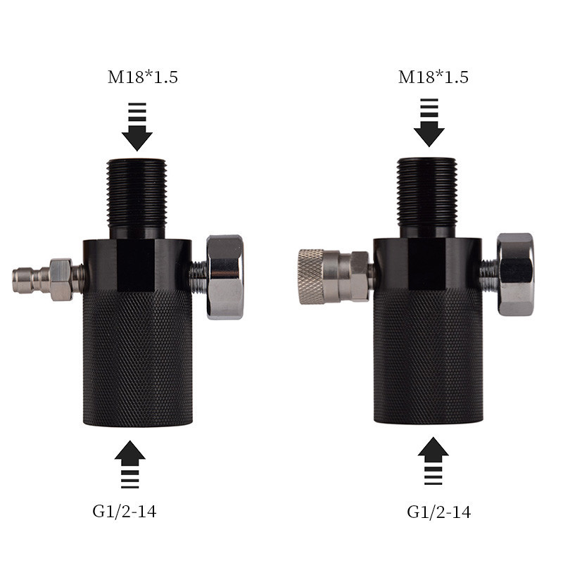Adaptateur Paintball / Air Comprimé - Filetage G1/2-14 Vers M16x1,5 - Noir
