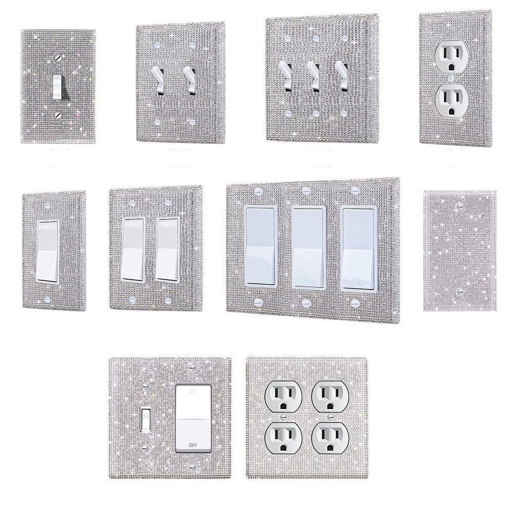 】US Standard Switch Panel Sticker Bling Rhinestones Outlet Panel ...