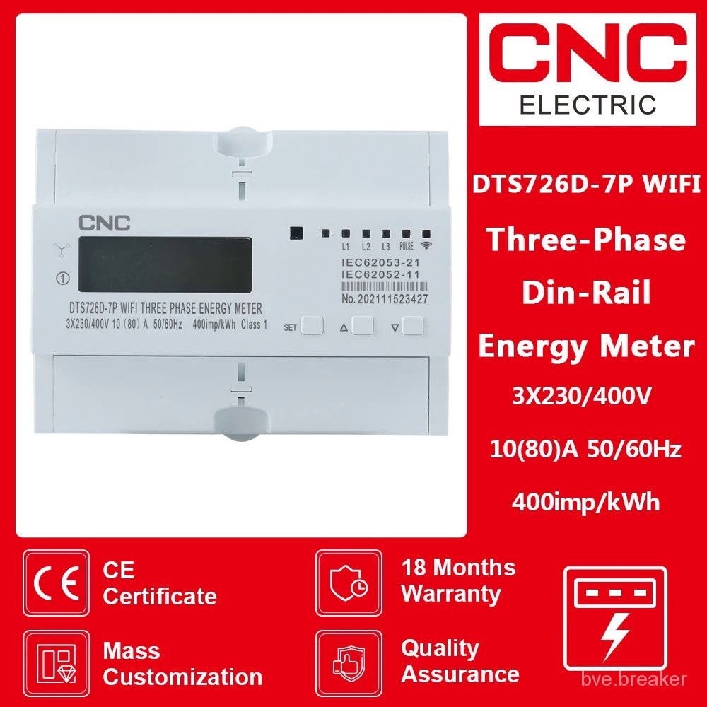 CNC WIFI 3 Phase Din Rail Tuya 50/60Hz 3*120V 3*220V 3*230V WIFI Smart ...