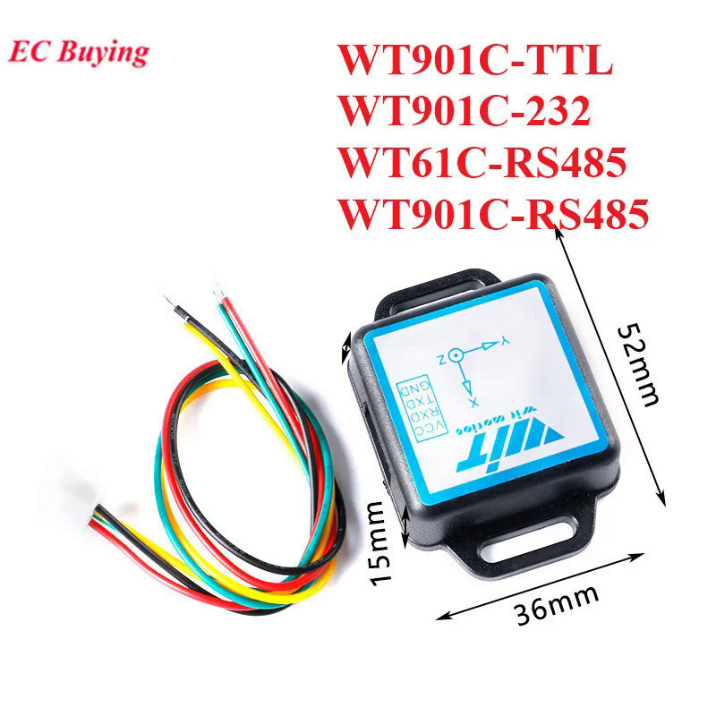 WT901C 9 Axis 6 Axis IMU Sensor Tilt Angle Roll Pitch Yaw+Acceleration ...