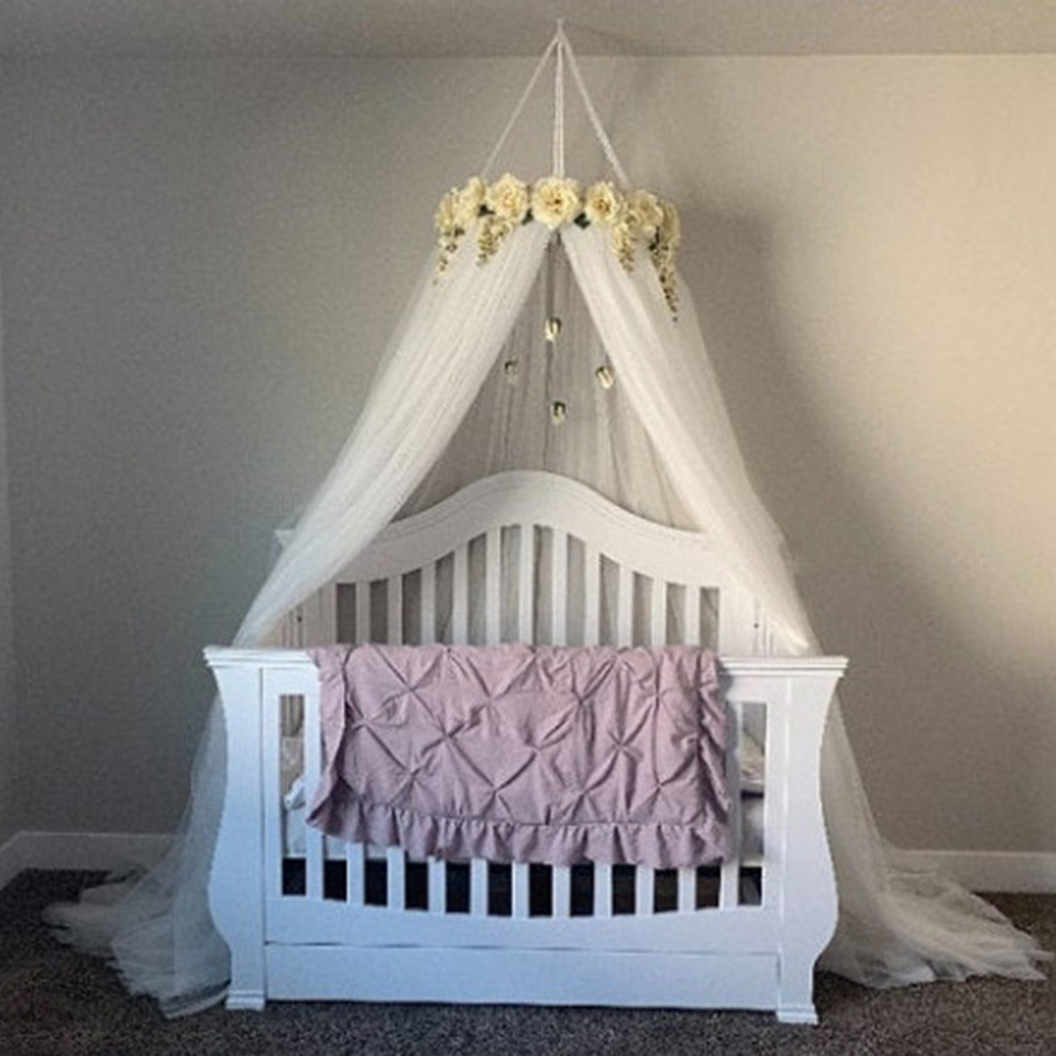 Bassinet Canopy Mosquito Net,Crib Canopy With Dome,Hanging Crib Net,Breathable Fine Mesh Crib Tent For Infant Toddler Kids Bed (Without Stand Baby