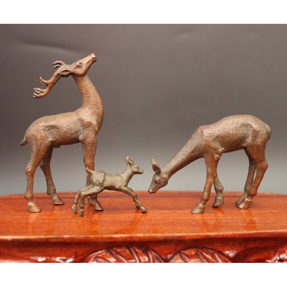 ┲7 CM Chinese red Copper Reindeer David's Deer Irish-Elk sika deer ...