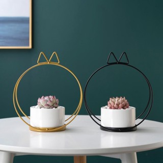 Flower Planter Nordic Style Cat Ear Design Small Size Round Plant Pot ...