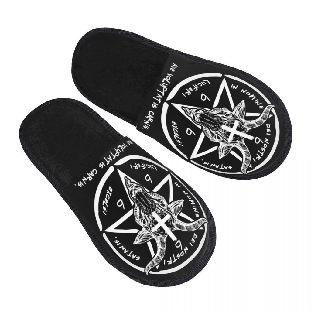 666 Baphomet House Slippers Women Soft Memory Foam Sigil Of Satan ...