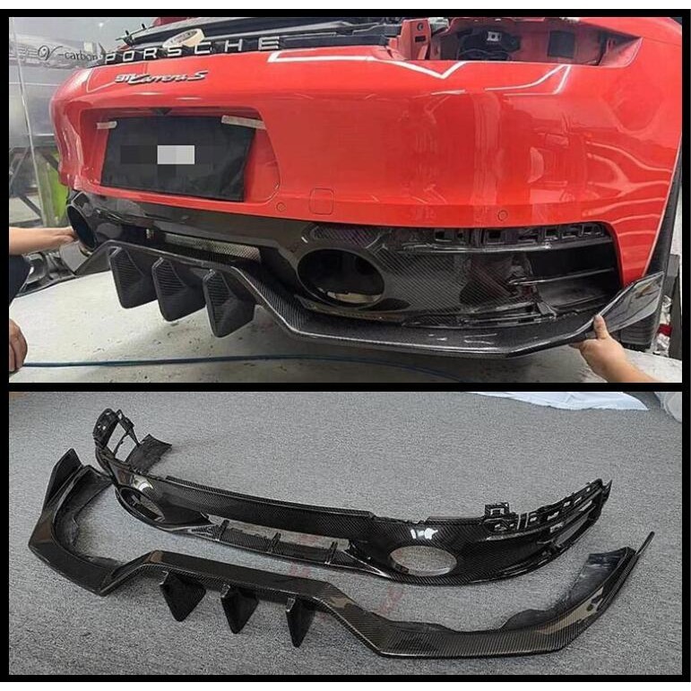 Real Carbon Fiber Rear Bumper Lip Trunk Diffuser Side Spoilers ...