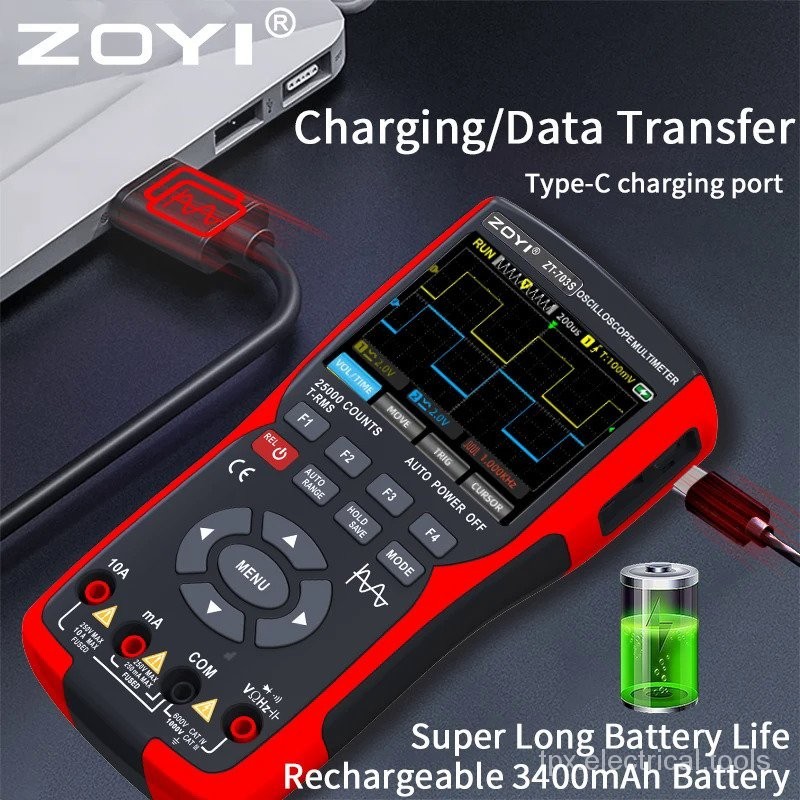 ♂ZOYI ZT703S 3in1 Oscilloscope Multimeter with 3.5 Inch IPS Display