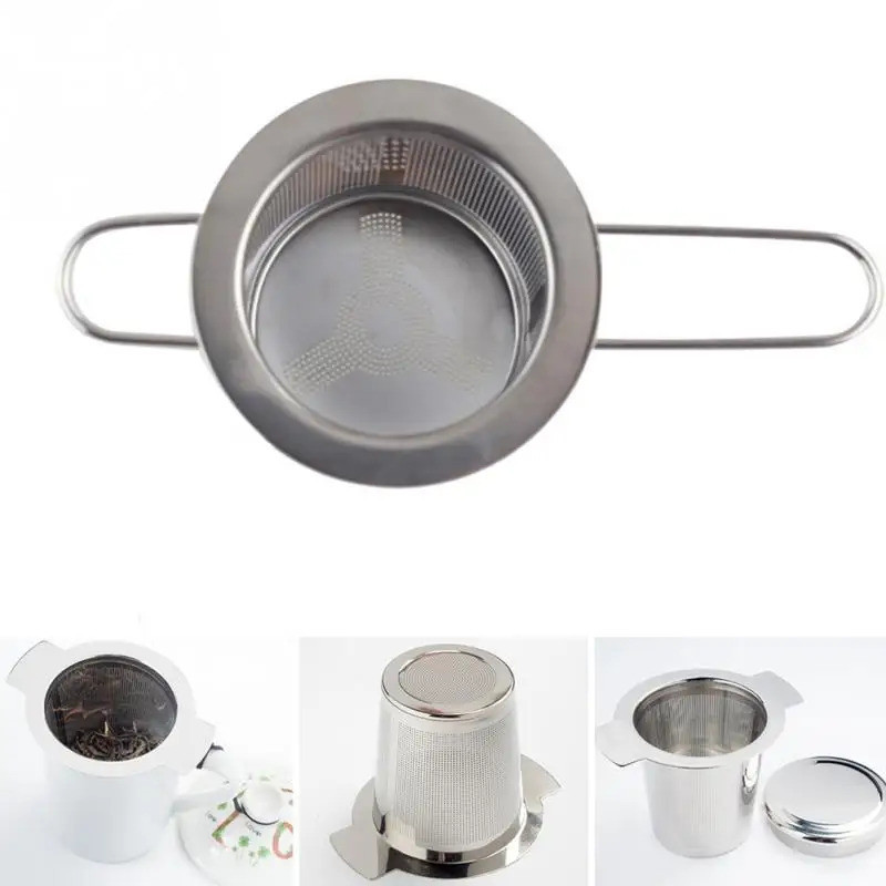 Silver color Reusable Stainless Steel Tea Strainer Infuser Filter ...