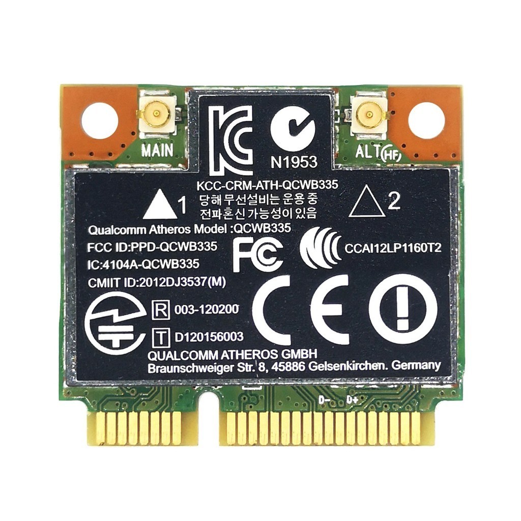 ☞AR9565 WiFi Card QCWB335 Mini PCIE Bluetooth 4.0 150Mbps 2.4G for XP ...