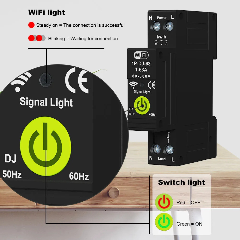 Tuya WiFi Smart Circuit Breaker ON OFF Switch Timer Photovoltaic ...