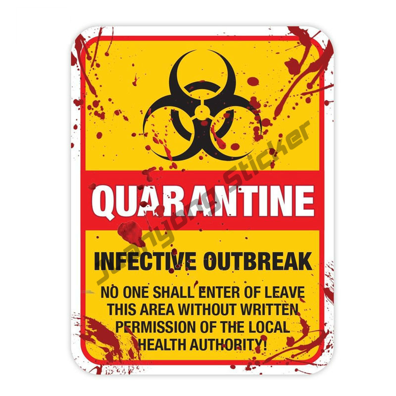 Creative ZOMBIE Warning Quarantine Infected Area Caution Car Sticker ...