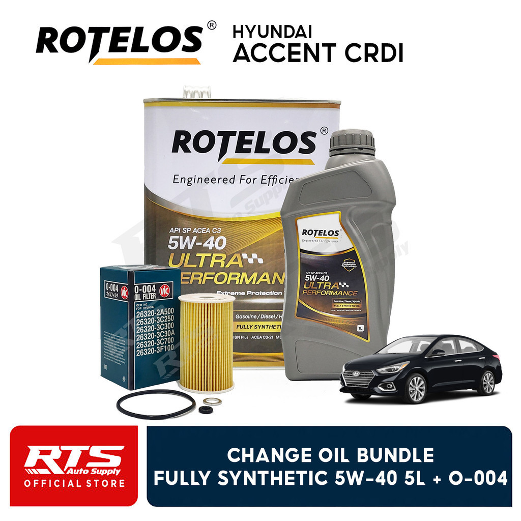 Hyundai Accent 2012 - 2019 CRDI Rotelos 5w-40 Fully Synthetic Change ...