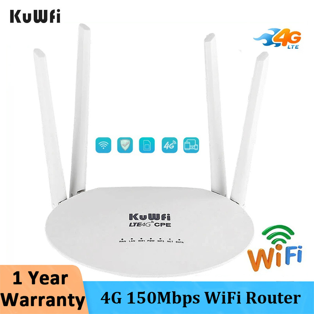 ☁KuWFi 4G Router Wifi 150Mbps Wireless CPE Router With Sim Card ...