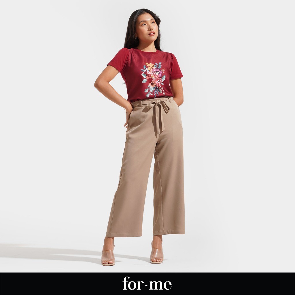 ForMe Limited Edition Graphic Tee T-Shirt for Women (Dark Red) | Shopee ...