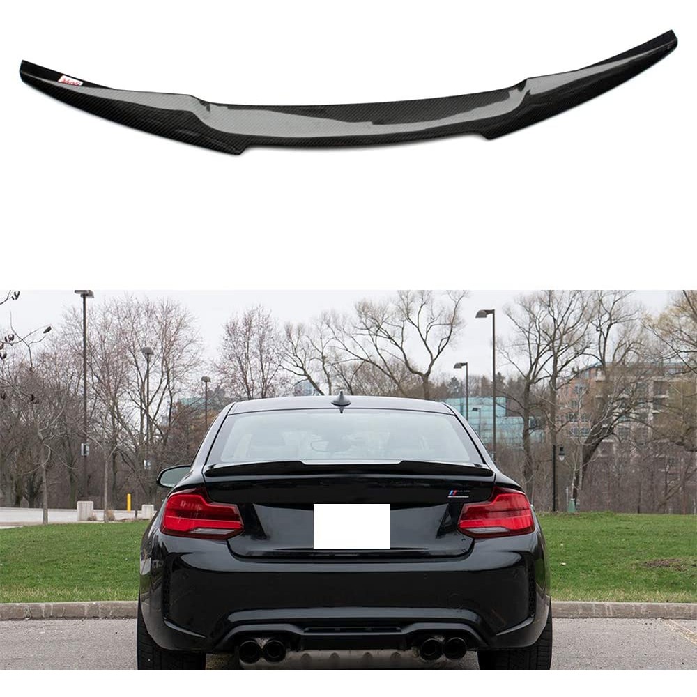 ☛M4 Style Real Carbon Fiber Rear Trunk Wing Spoiler Boot Top Lip Cover ...