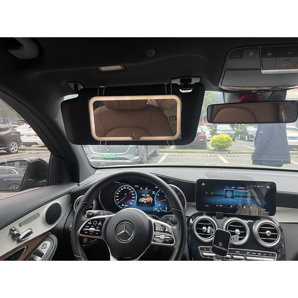 LED light mode stepless dimming sun visor vanity mirror Rechargeable