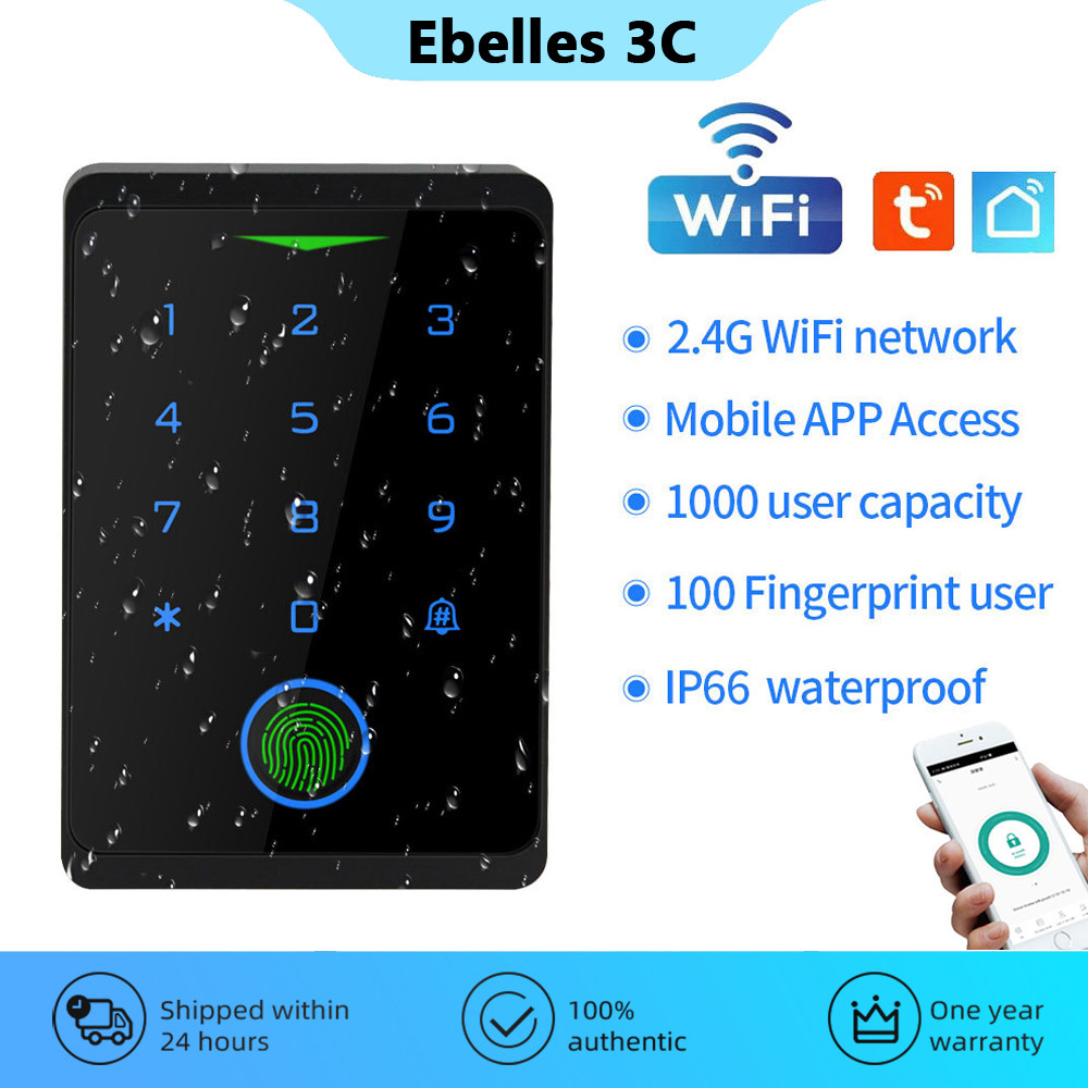 ☭Tuya Fingerprint Access Control IP66 Waterproof Keyless WIFI Door Lock ...