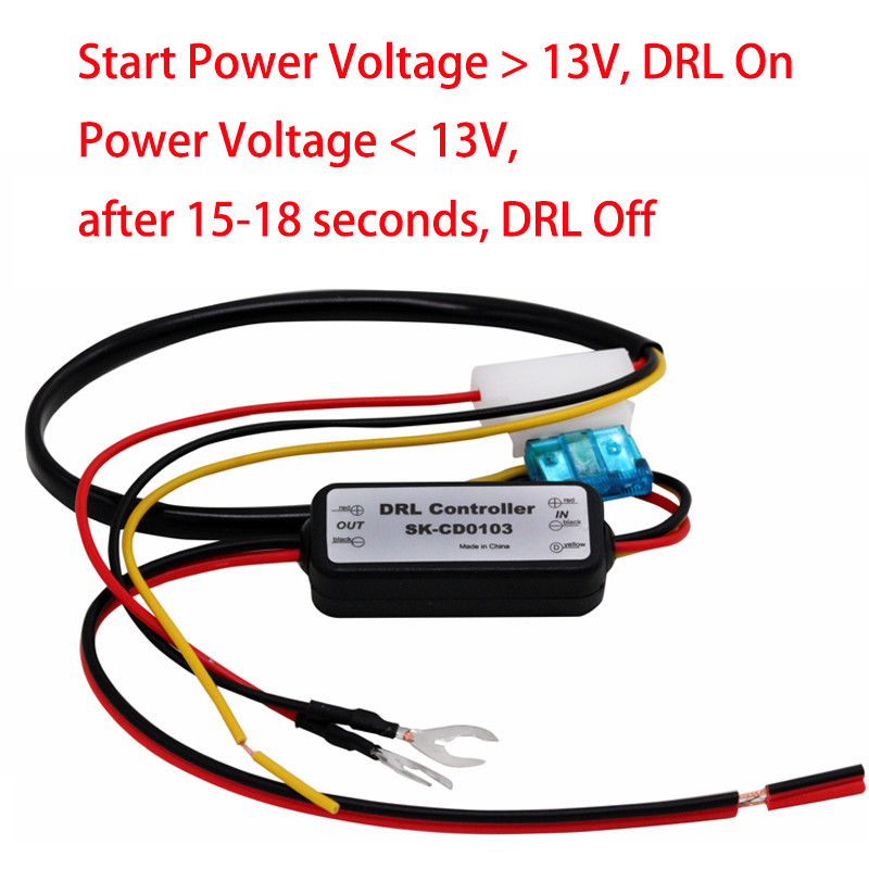 ۩Car LED DRL Controller Auto Daytime Running Light Relay Harness Dimmer