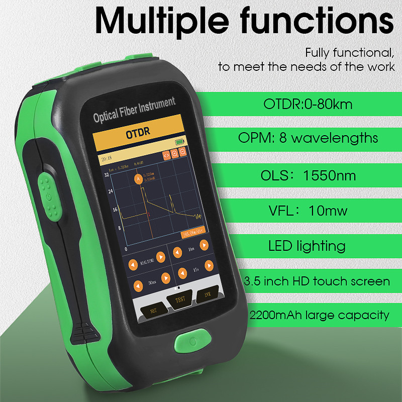 AUA-18U/A Mini OTDR Active Fiber Live Test 1550nm 20dB 80KM Optical ...