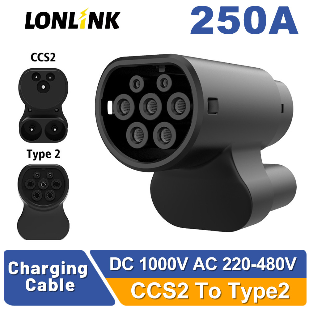 ♨LONLINK Electric Car Charger CCS2 To TYPE 2 Connector for Tesla Model