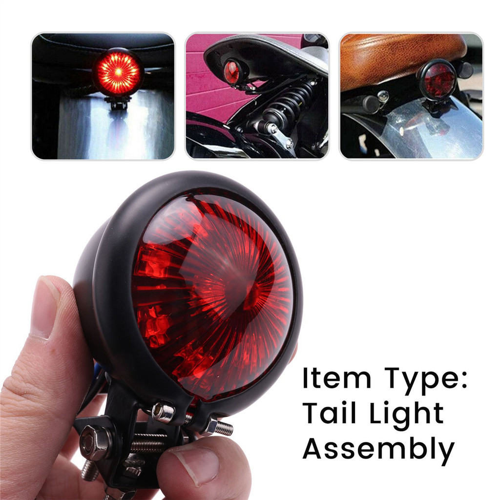 Exquisite Motorcycle Tail Light Red Led Cafe Racer Style Stop Tail Light Motorbike Brake Rear Lamp Taillight For Chopper For Bobber 12v | UK