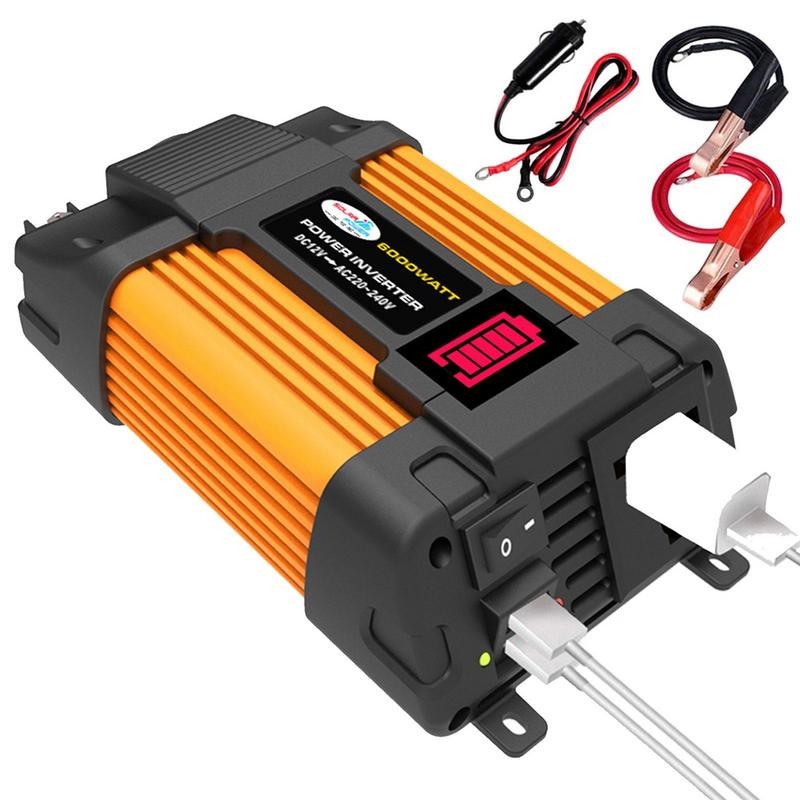 ♚Portable Inverter Car Power Inverters With LED Voltage Display Screen ...