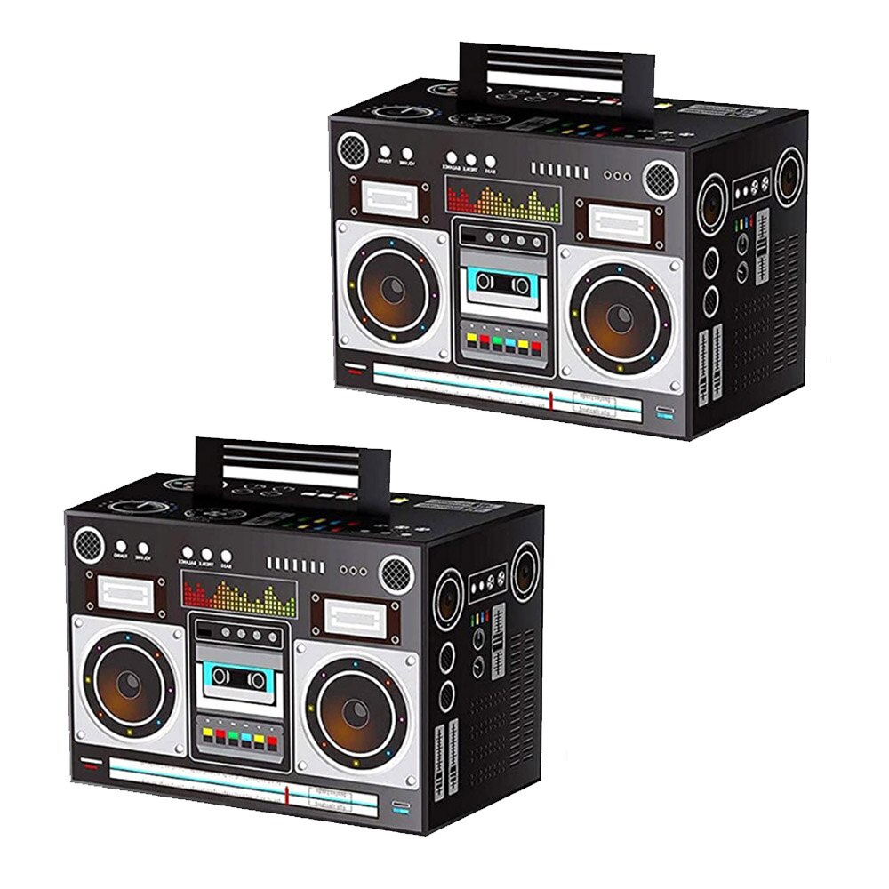 2pc Paper BoomBox Boxes 80s Party Gift Treat Goodie Candy Paper Boxes