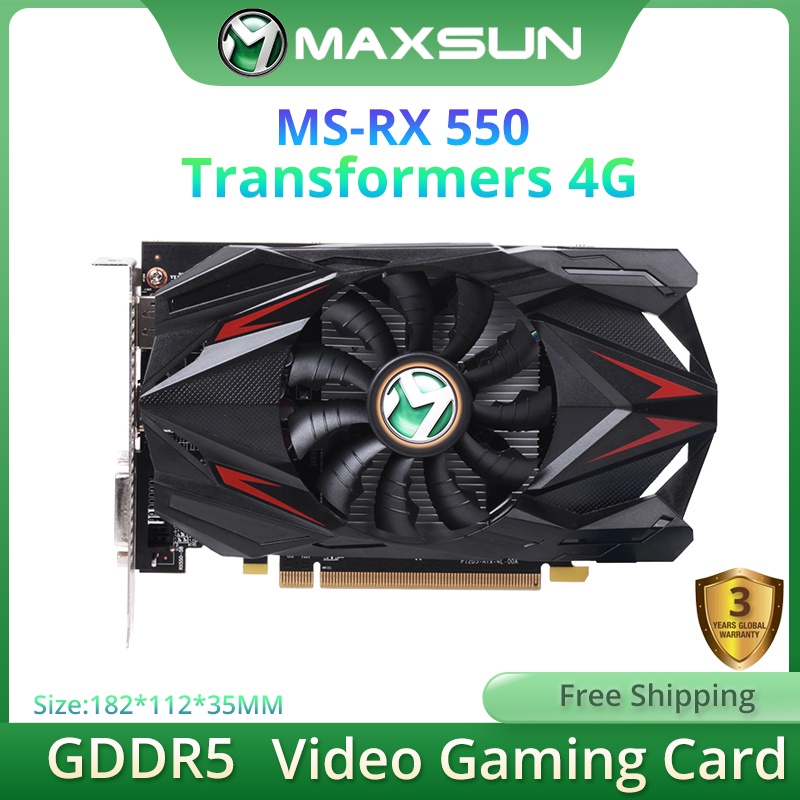 ⊙MAXSUN AMD RX 550 Transformers 4G Graphics Card GDDR5 Video Memory ...
