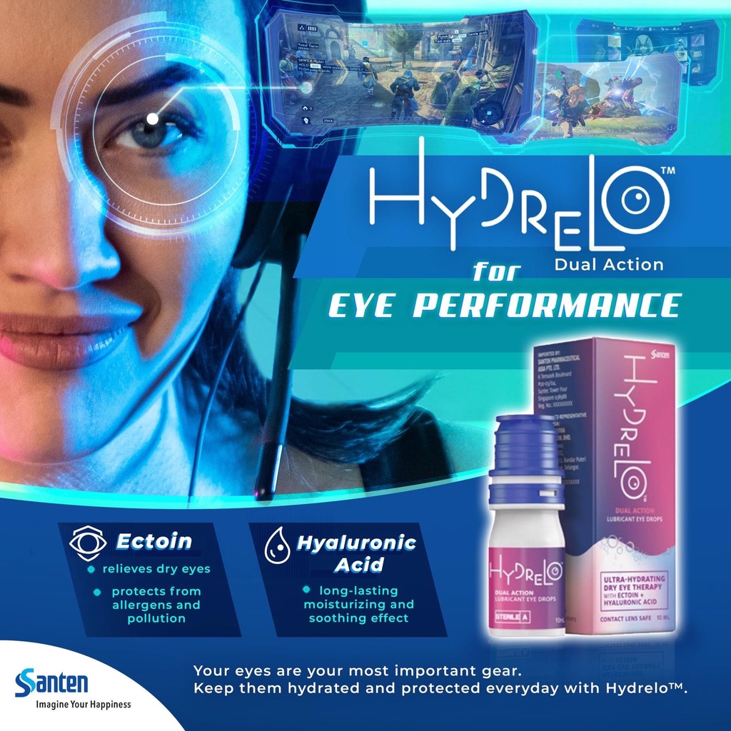 ♣HYDRELO Dual Action (10ml) Lubricant Eye Drops 7/2025 Expiry Shopee Philippines