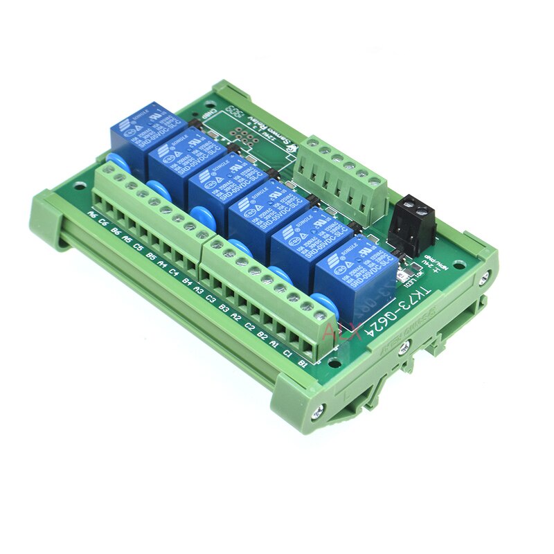 6 Channels relay module DIN Rail Mount SRD-05VDC-SL-C SRD-12VDC-SL-C ...