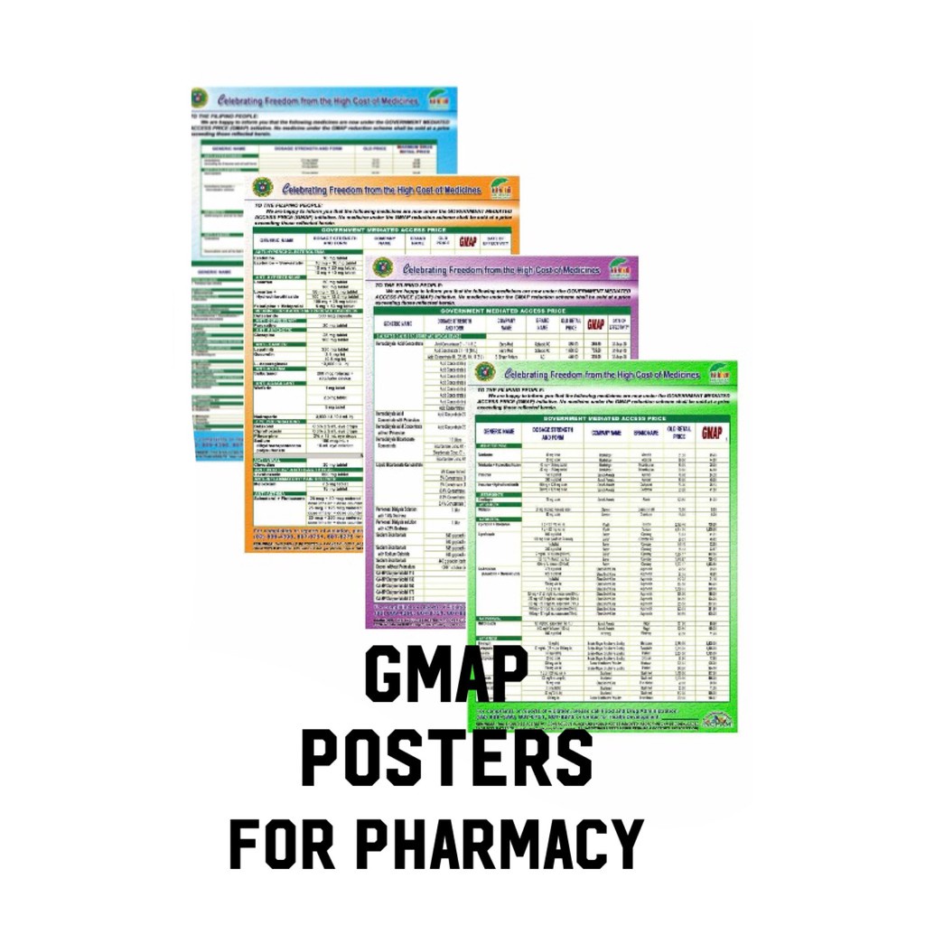 GMAP/MDRP Posters for Pharmacy A4 Size (250microns laminated) | Shopee ...