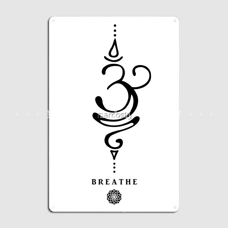 Sanskrit Breathe Symbol Metal Sign Wall Mural Club Bar Vintage Wall ...