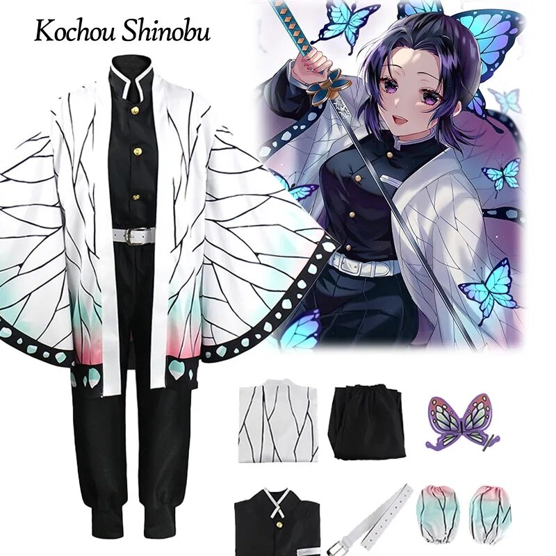 New Kochou Shinobu Demon Slayer Cosplay Costume Anime Shinobu Haori ...