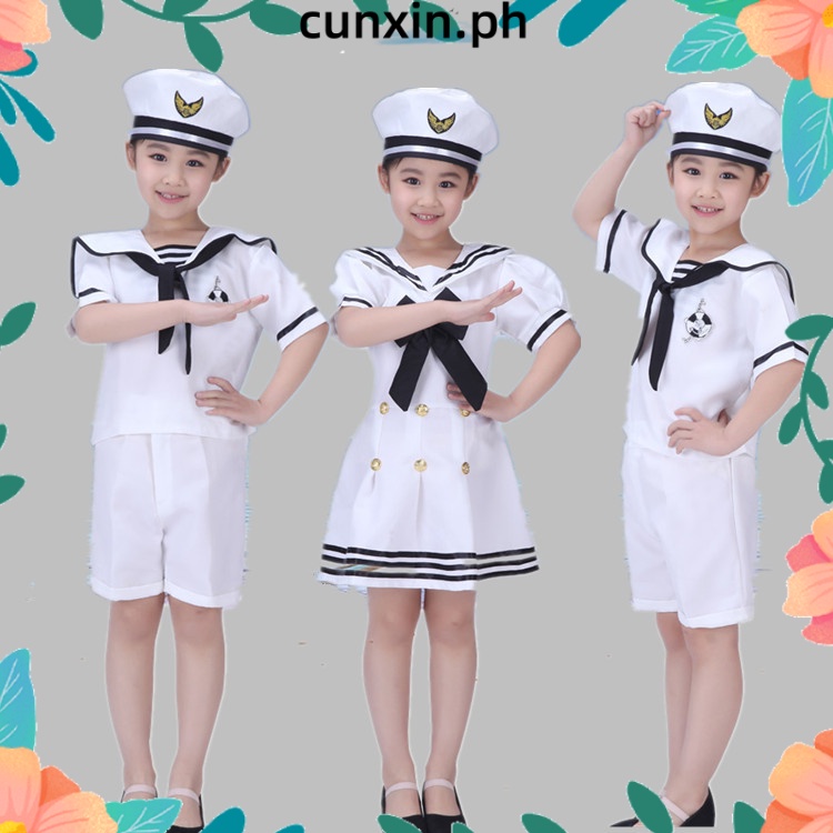 Kids Costumes for Navy Sailor Uniform Hat Halloween Cosplay Girls Party ...